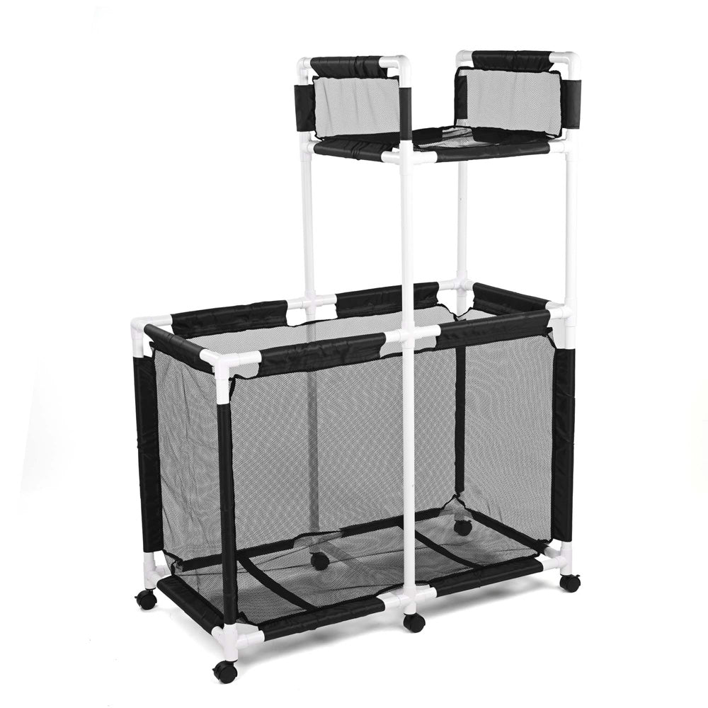 Yescom Stable PVC Pool Toy Storage Bin Mesh Rolling Cart