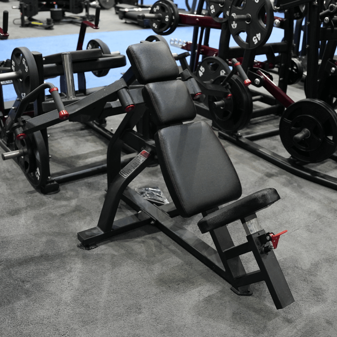 Excel Leverage Incline Pec Fly - Muscle D Fitness - Plate Loaded Chest - Piston Assisted Seat Adjustment