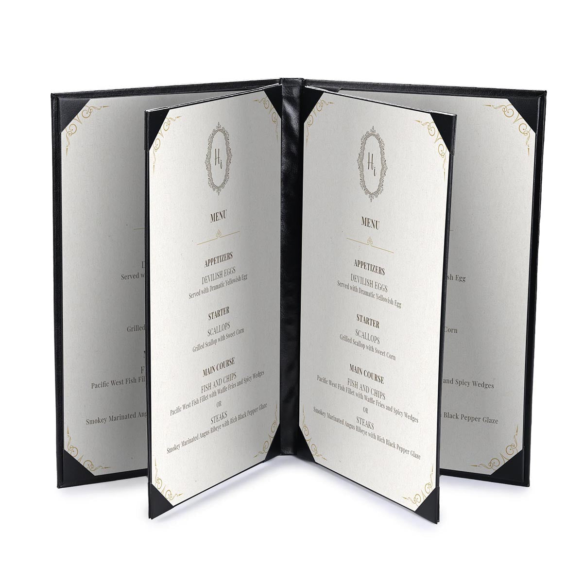 Yescom Personalized Menu Covers - 8.5x14 PU Leather Custom Printed & Color