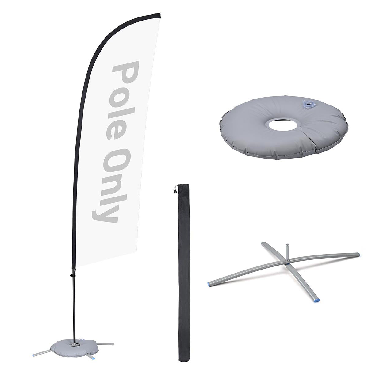 Yescom Feather Flag Pole Kit - 10 Sets, Base Type Options