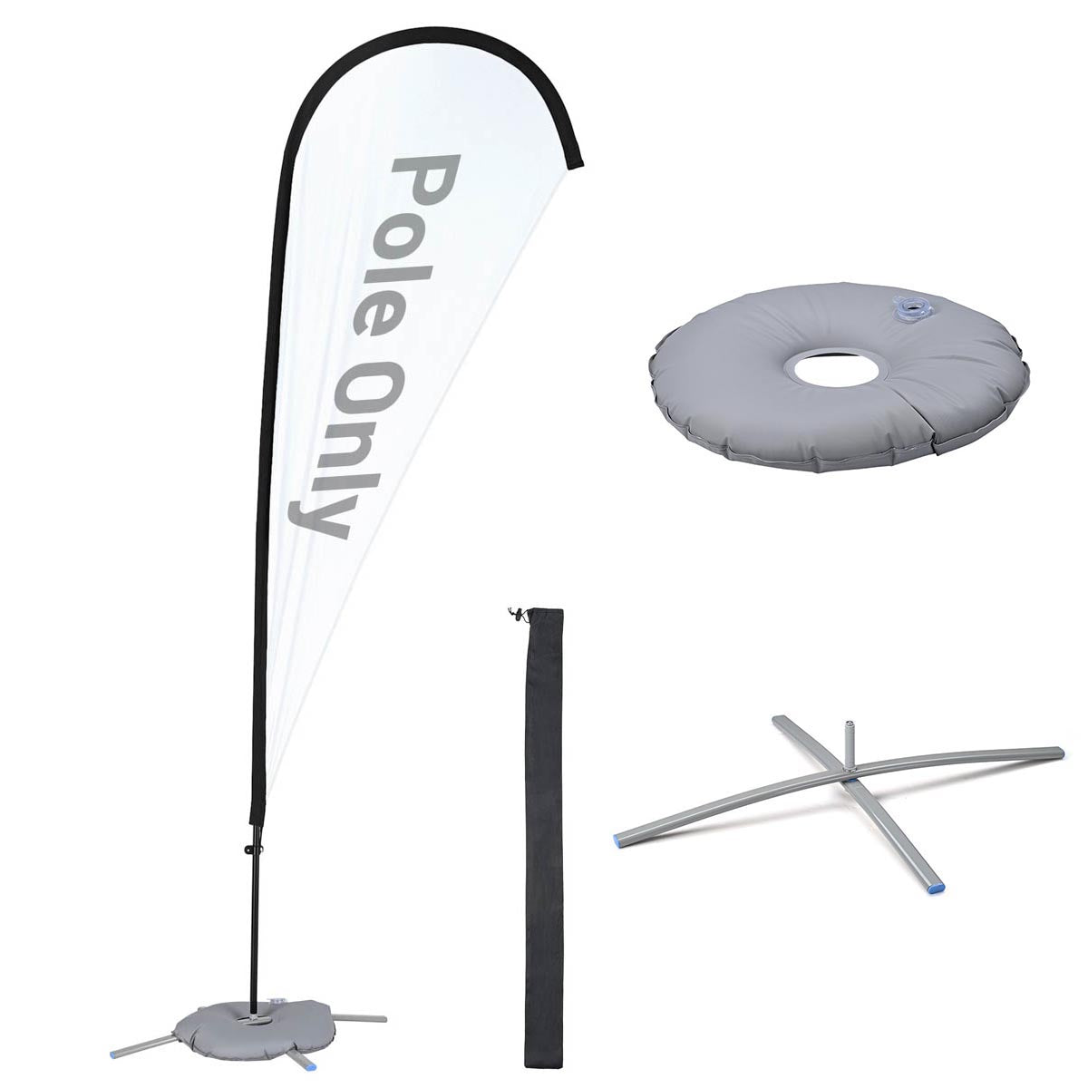 Yescom Teardrop Flag Pole Kit - 10 Sets, Base Type Options