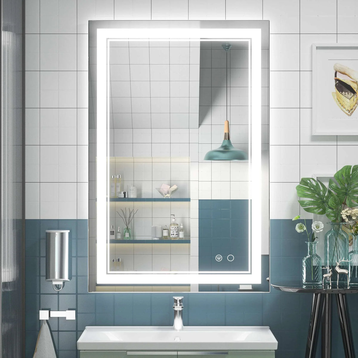 Classic Frontlit LED Bathroom Mirror – Shatterproof - Anti-Fog - Wall-Mounted Vanity Mirror with IP54 Waterproof Rating