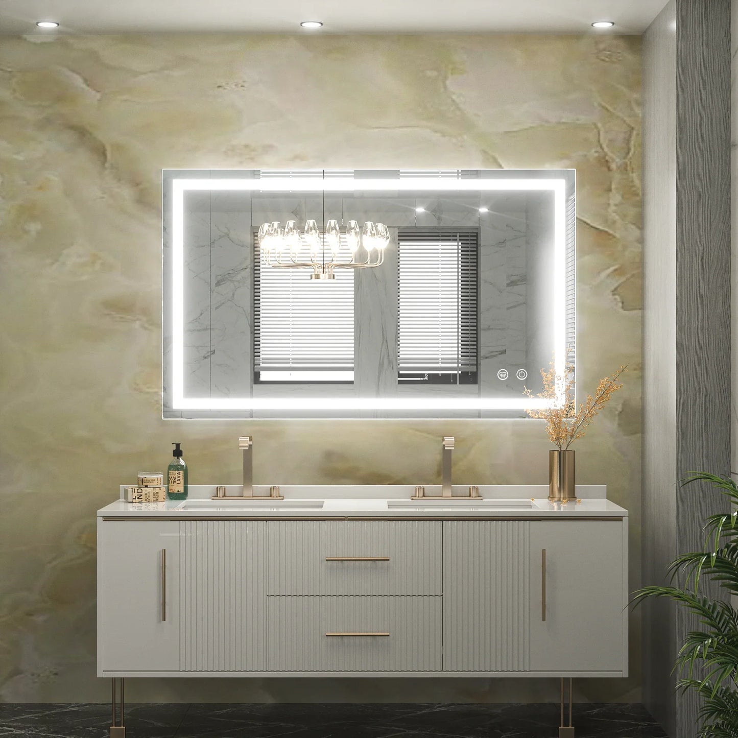 3-Color Dimmable Frontlit LED Bathroom Mirror – ETL Certified - Anti-Fog - Wall-Mounted Vanity