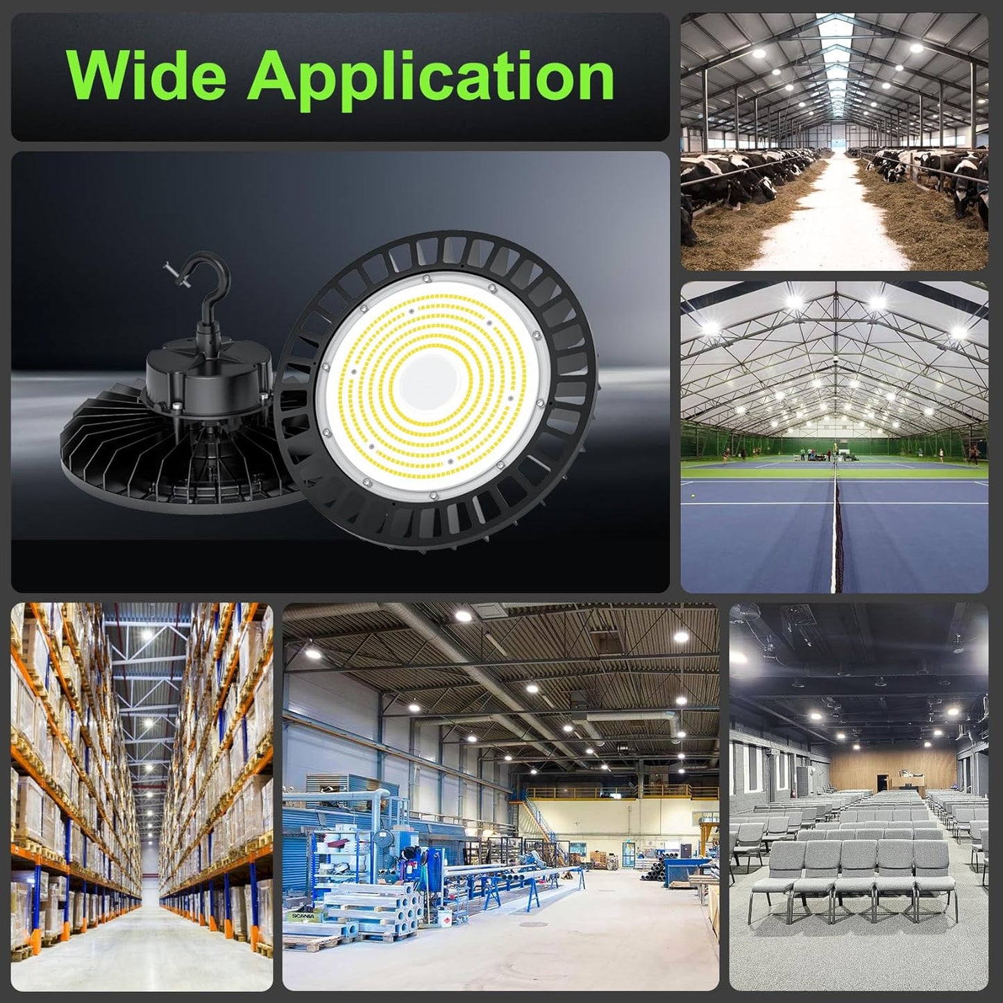 LED UFO High Bay Light, 150W, CCT 5000K, 22,500 Lumens, 100-277 VAC