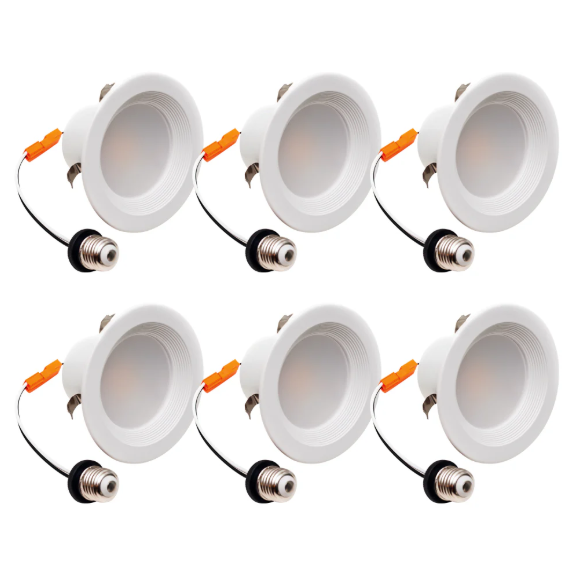 4 Inch LED Recessed Downlight - Baffle Retrofit, 10W, 750 Lumens, 120 VAC