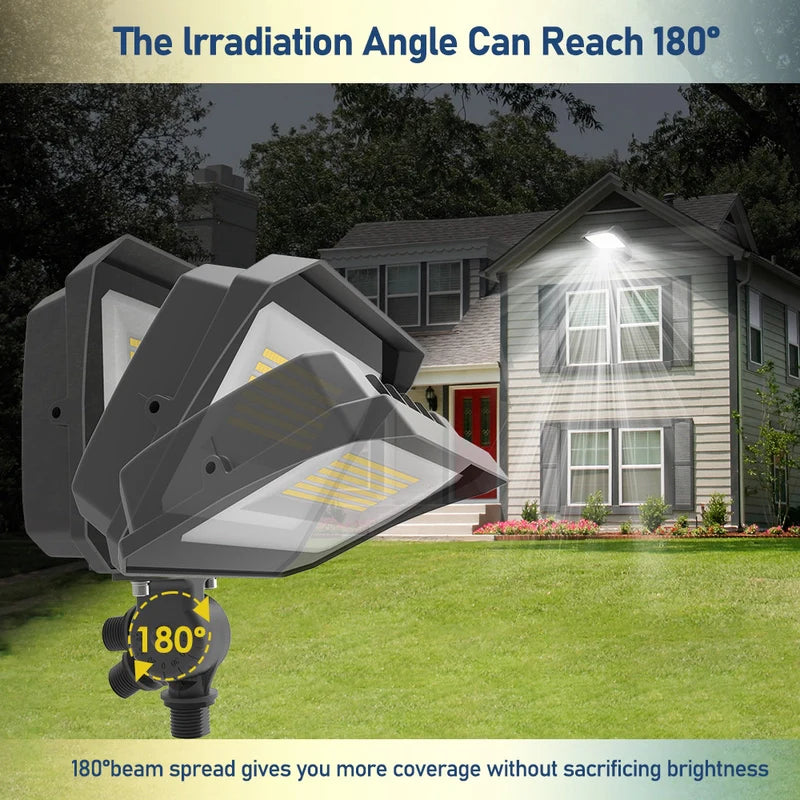Adjustable LED Outdoor Flood Light- 35W/20W/15W - Knuckle Mount- Built-in Photocell for Dusk-to-Dawn Lighting