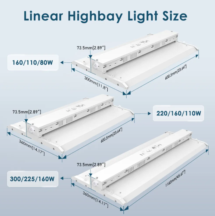 LED Linear High Bay Light, 2ft, 210W, CCT 5000K, 28,350 Lumens, 120-277 VAC