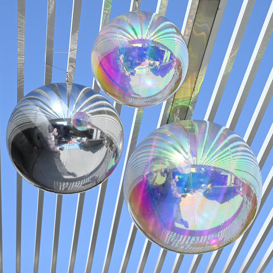 Yescom Inflatable Mirror Balloon with Iridescent, Gold, Silver, Black Options