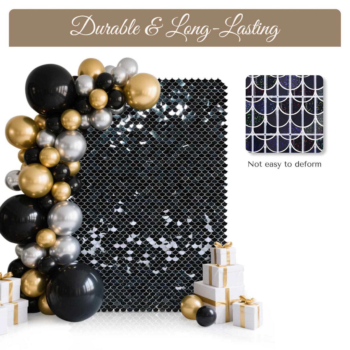 Yescom Scallop Sequin Shimmer Wall Backdrop Color Options