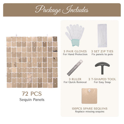 Yescom 10'x8.5' Sequin Shimmer Wall Backdrop (Tripod Stand Included)