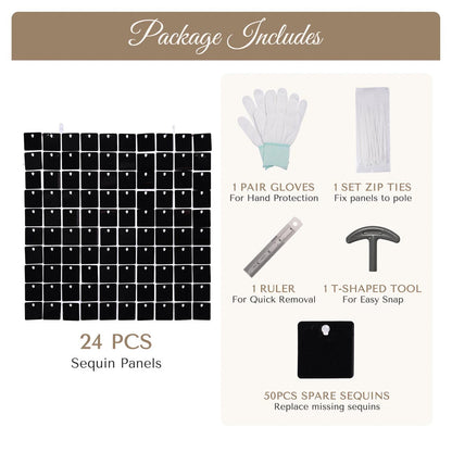 Yescom 10'x7' Sequin Shimmer Wall Backdrop (Tripod Stand Included)