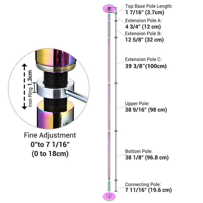Yescom Home Fitness Colorful Spinning Dance Pole D45mm 12ft