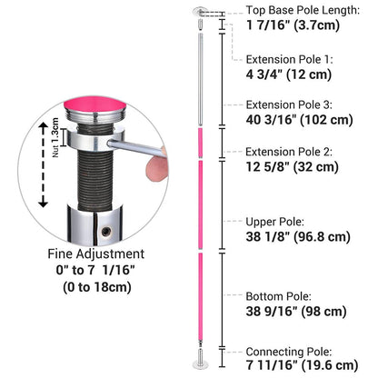 Yescom 12.6ft Silicone Portable Spinning Pole D45mm