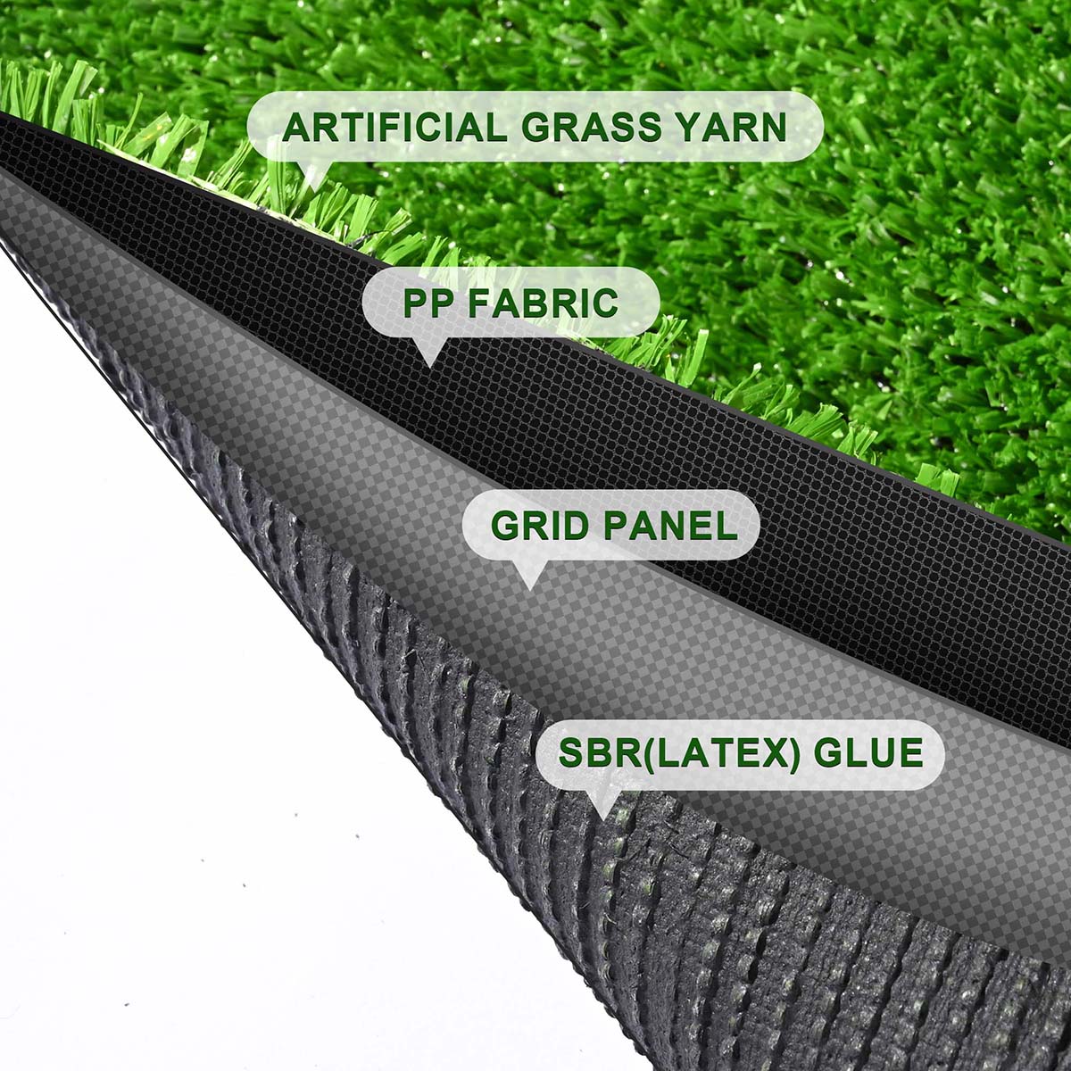 Yescom Artificial Grass Turf Synthetic Grass Carpet Mat Patio 65'x5'