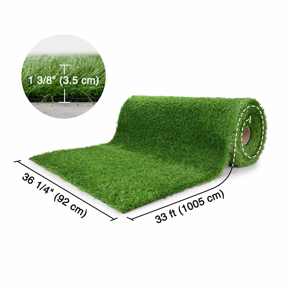Yescom Outdoor Pet Turf Rolls for Dog Daycare Facility 1 3/8"H