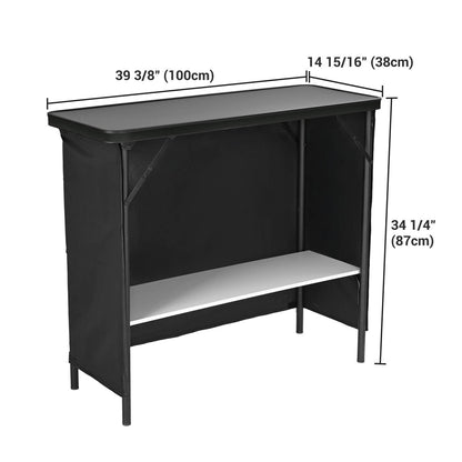 Yescom Folding Portable Bar Table with Storage Shelf