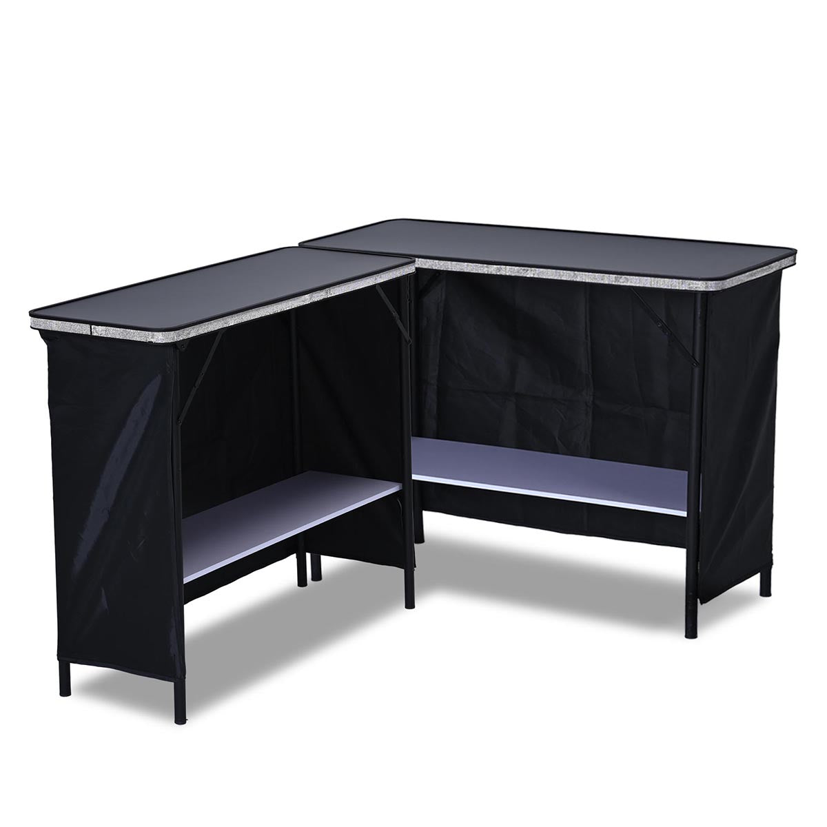 Yescom Folding Portable Bar Table with Storage Shelf