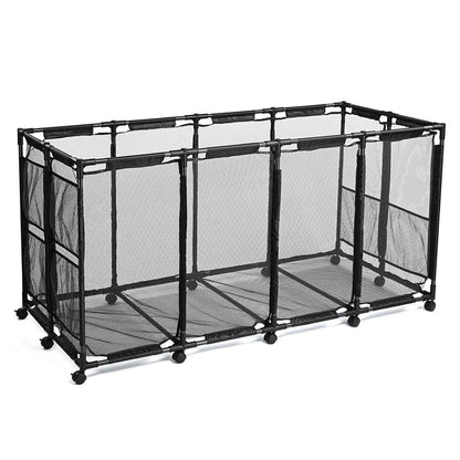 Yescom Pool Toy Storage Bin Mesh Rolling Cart - Steel