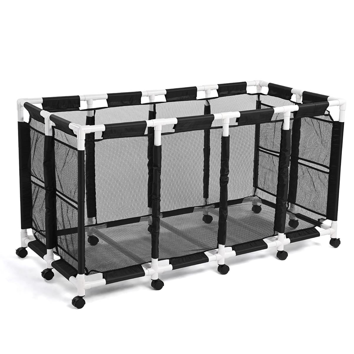 Yescom Stable PVC Pool Toy Storage Bin Mesh Rolling Cart