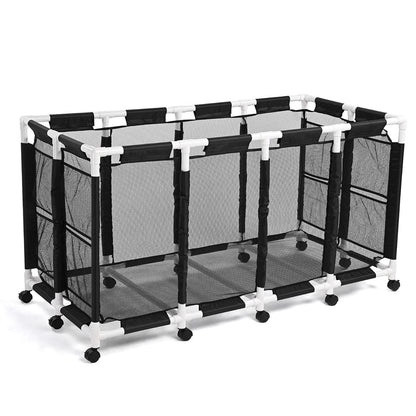 Yescom Stable PVC Pool Toy Storage Bin Mesh Rolling Cart