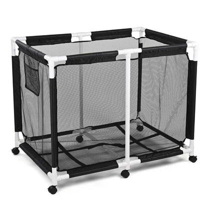 Yescom Stable PVC Pool Toy Storage Bin Mesh Rolling Cart