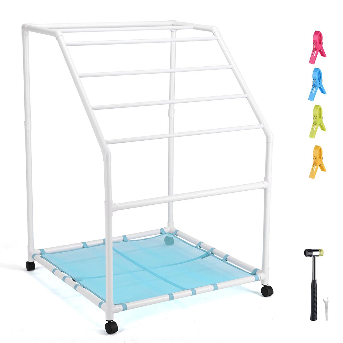 Yescom Pool Towel Rack Hot Tub PVC Drying Rack