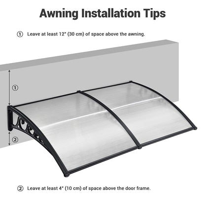 Yescom Door & Window Poly Awning Canopy 80"x40"
