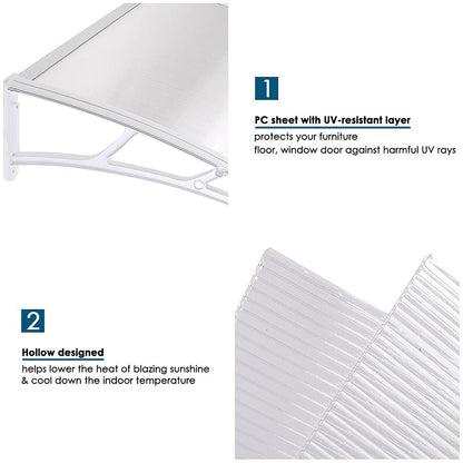 Yescom Door & Window Poly Awning Canopy 120" x 40"