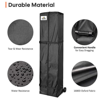 InstaHibit Canopy Storage Bag w/ Wheels 15x11x64" for 10x15