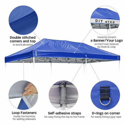 Yescom 10'x20' Ez Pop Up Tent Canopy Top Replacement (9.6'x19')