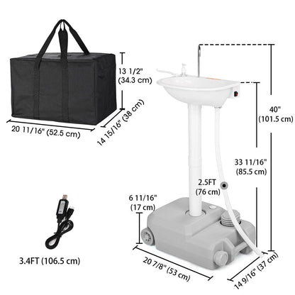 Yescom 5Gal Electric Hand Washing Station with Wheels & Handle