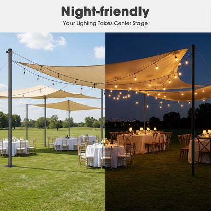 Yescom Shade Sail Posts (Pole, Base, D-Ring Clamp)