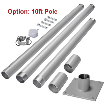 Yescom Shade Sail Posts (Pole, Base, D-Ring Clamp)