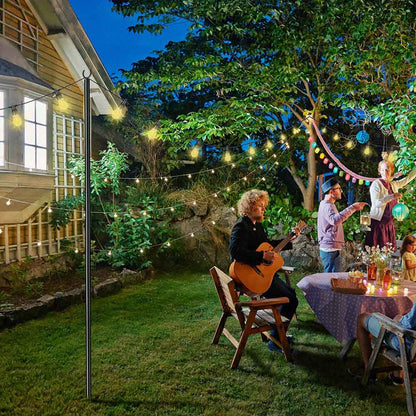 Yescom 10 ft Aluminum String Light Poles with Hook & Stakes 2ct/pk