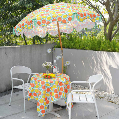 LAGarden Rectangle Tablecloth with Lemon Orange Seagull Print 43"x57"
