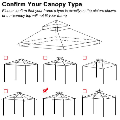 Yescom 2-tier Gazebo Replacement for 12x10 Frame