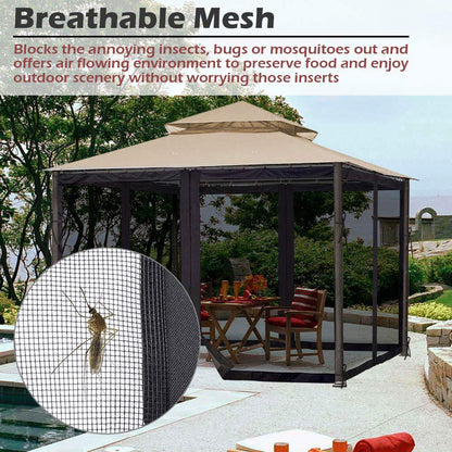 Yescom 41.2'R x 6.4'H Gazebo Mosquito Netting for 12'W x 10'D Gazebos