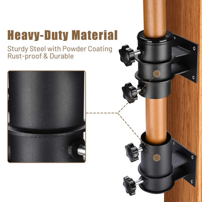 Yescom Patio Umbrella Mounting Brackets for Deck Railing (D2 5/16")