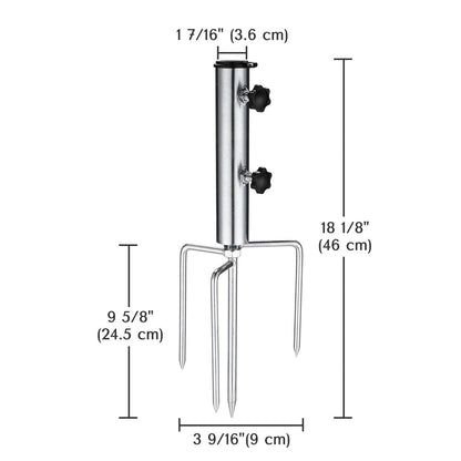 Yescom Galvanized Steel Beach Umbrella Anchor for Poles D1 7/16"