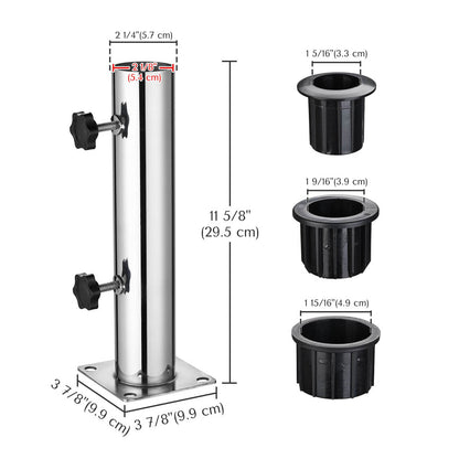 Yescom Stainless Steel Umbrella Mount to Deck/Dock/Concrete for 2 1/8"