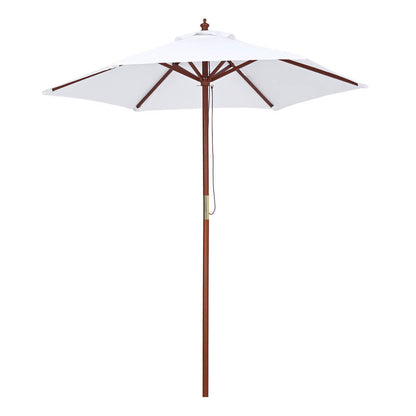 Yescom 7ft Patio Wood Market Umbrella 6-Rib for Golf Courses/Country Clubs