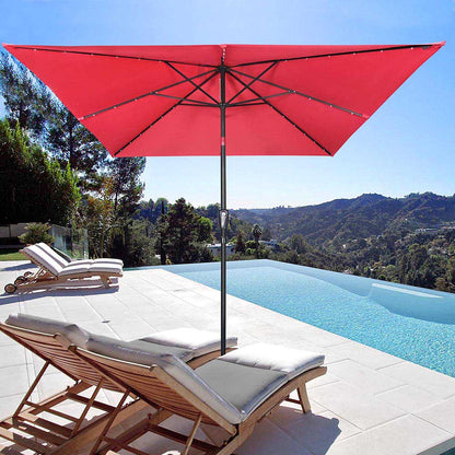 Yescom Prelit Patio Umbrella with Lights Square 10' 8-Rib
