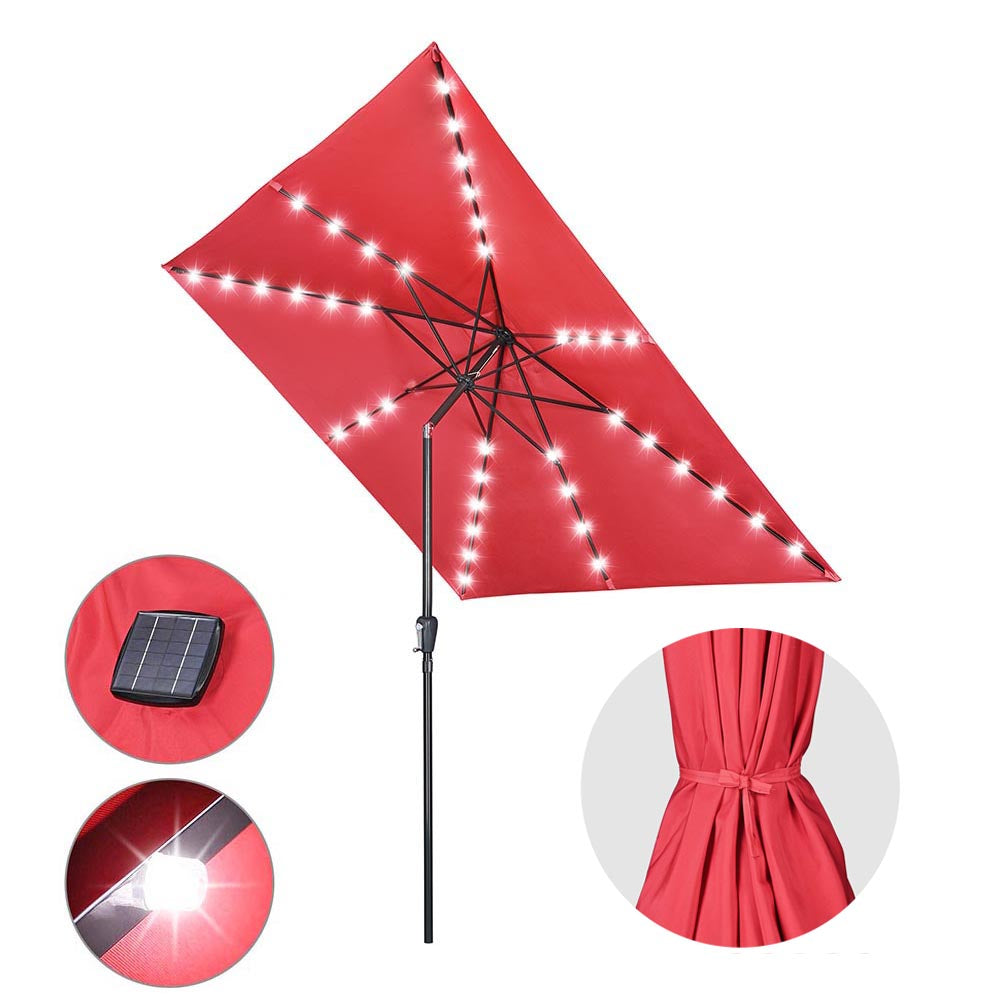 Yescom Prelit Patio Umbrella with Lights Square 10' 8-Rib