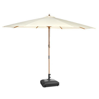 Yescom 13ft Wood Patio Umbrella with Base & Wheels