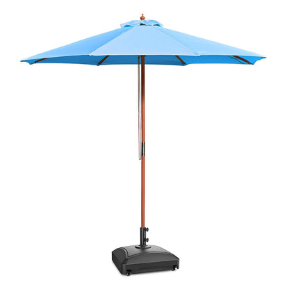 Yescom 9ft Wood Patio Umbrella with Base & Wheels