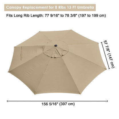 Yescom 13' Outdoor Market Umbrella Replacement Canopy 8-Rib