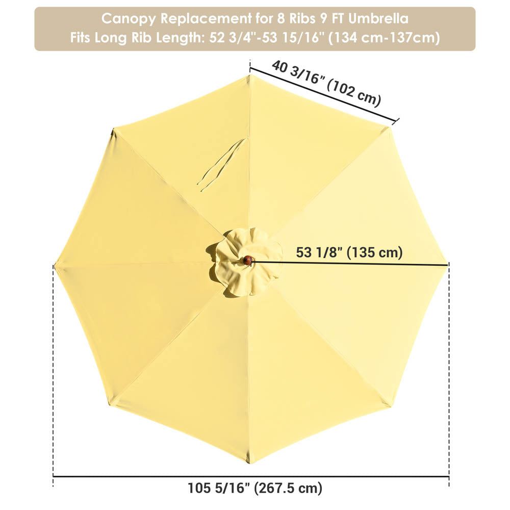 Yescom 9' 8-Rib Outdoor Market Umbrella Replacement Canopy