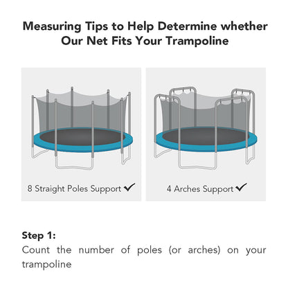 Yescom 15ft Trampoline Safety Net with 8 Poles