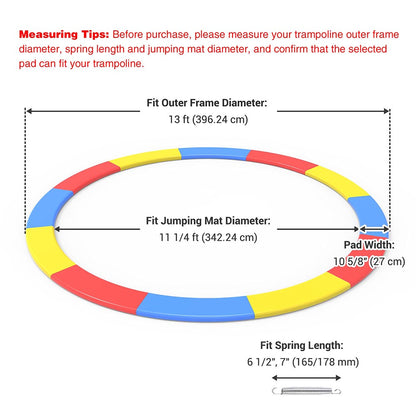 Yescom 13 Foot Trampoline Pad Safety Pad Rainbow Padding