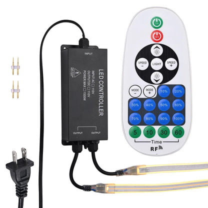 Yescom 110V LED Controller & RF Remote for Neon Rope Light 2700K